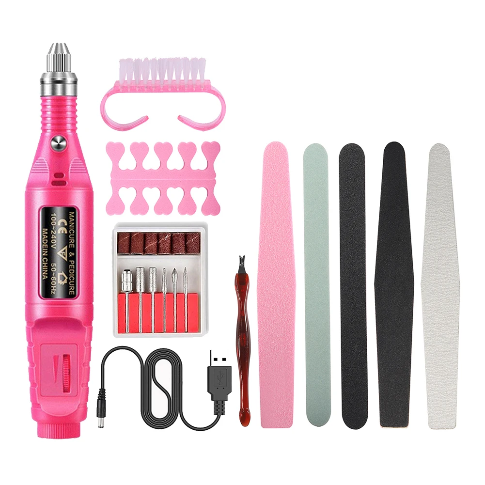 1 مجموعة برو الكهربائية آلة أظافر مسمار الحفر أدوات الرسم باديكير ملفات الأظافر