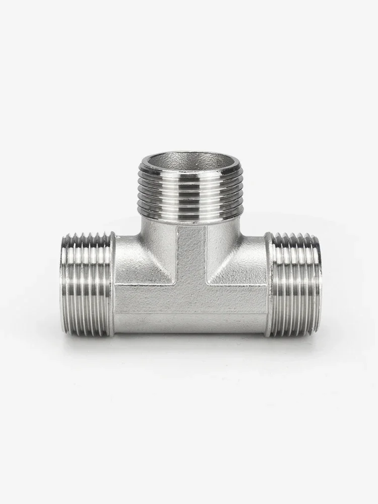 BSPT Male Thread Tee Type Reducing 304 Stainless Steel Butt Joint Adapter Adapter Coupler Plumbing Fittings