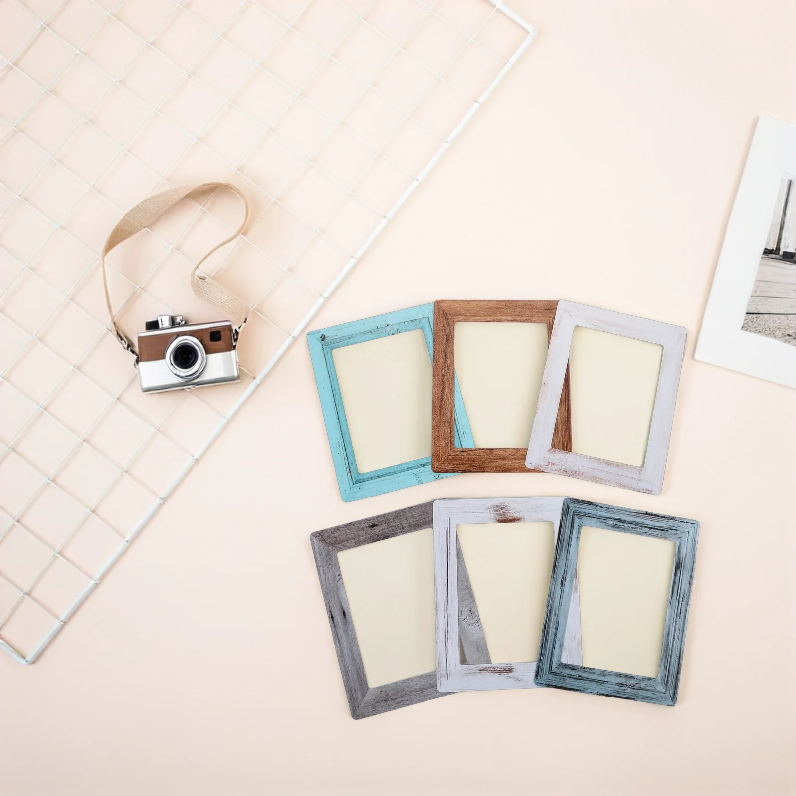 12 PCS Molduras de fotos magnéticas para geladeira Ímãs marrons Escritório