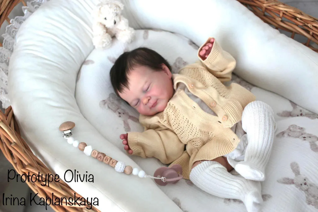 

NPK 19'' Reborn Doll Kit Olivia Unpaited Fresh Color with Cloth Body and Eyes High Quality DIY Doll Parts
