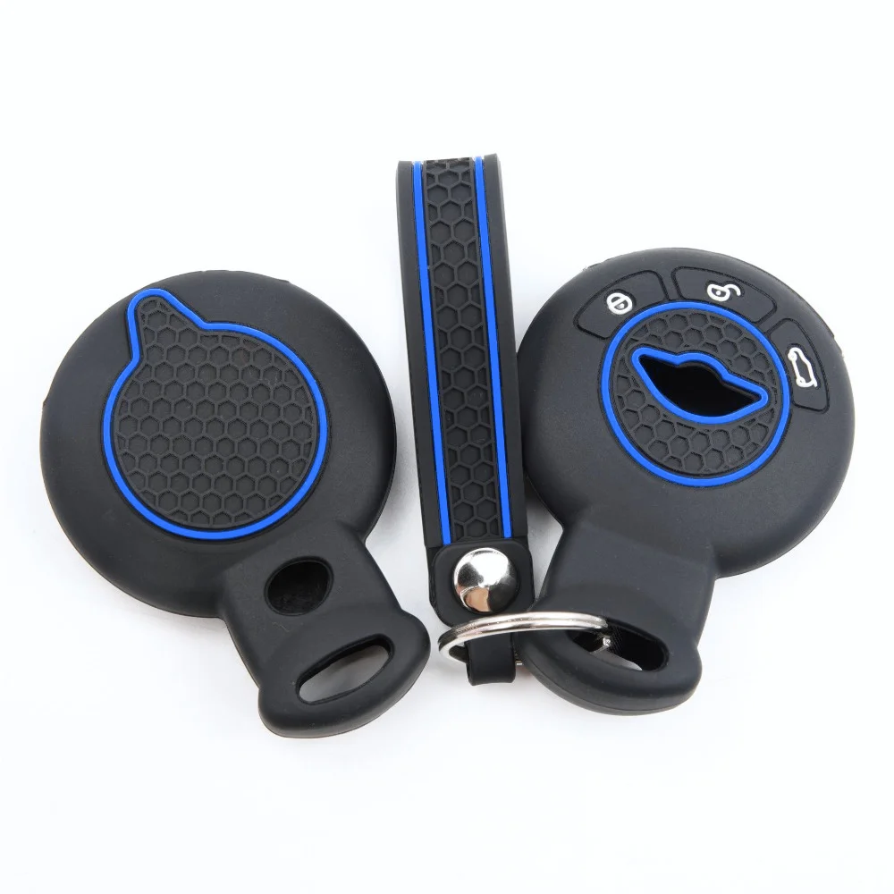 Silicone Remote Key Case For BMW Mini Cooper Clubman Countryman Paceman Roadster R56 R57 CAS3 with slim wrist strap