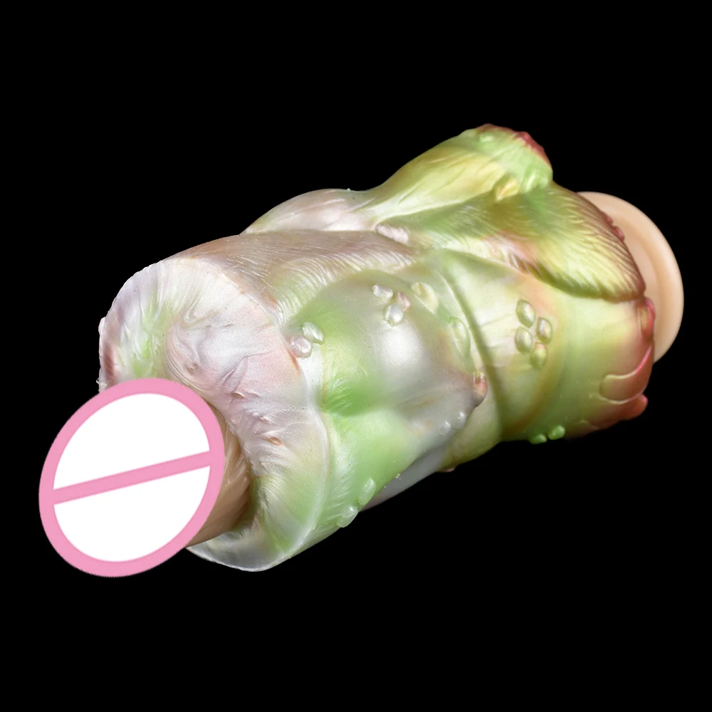 GEEBA 2in1 Artificial Horse Vagina Anal Silicone Pocket Pussy Stroker Throughout Male Masturbator Sex Toys for Men Penis Onahole