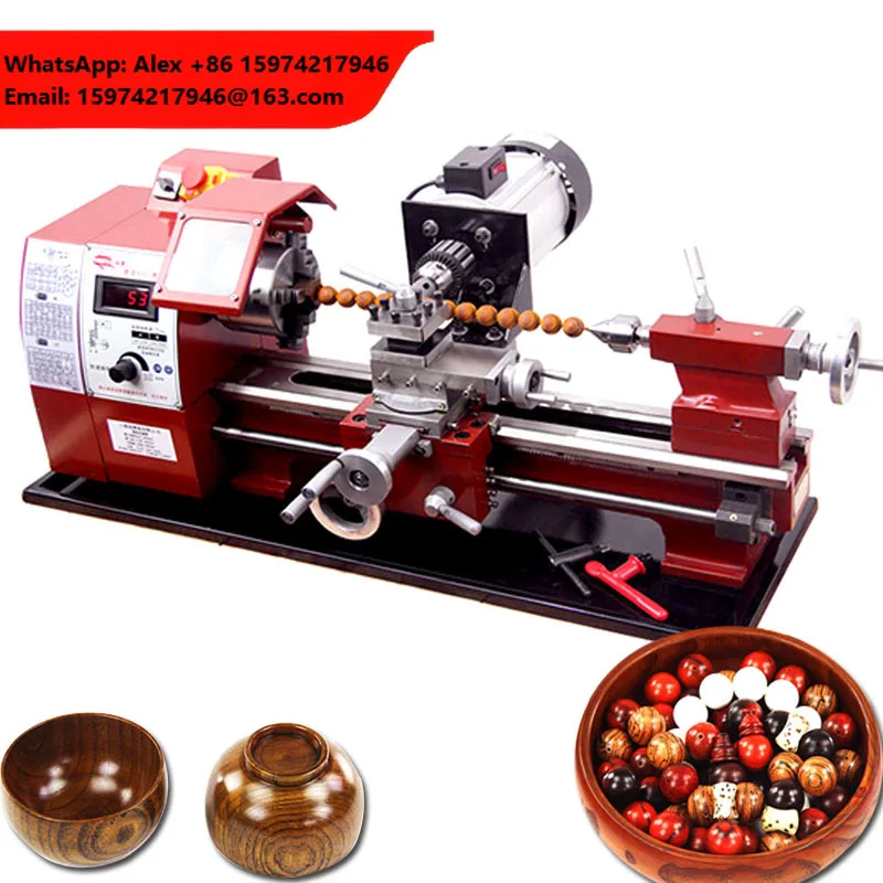 Small Mini Desktop LatheMini Metal Benchtop Lathe Mini Wooden Buddha Beads Manufacturer Wooden Ball Making Machine