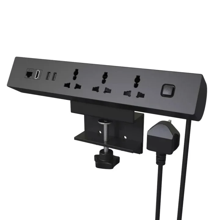 

tabletop surface Clamp mounted Universal power usb data power strip socket outlet /Office desk edge electric power usb socket