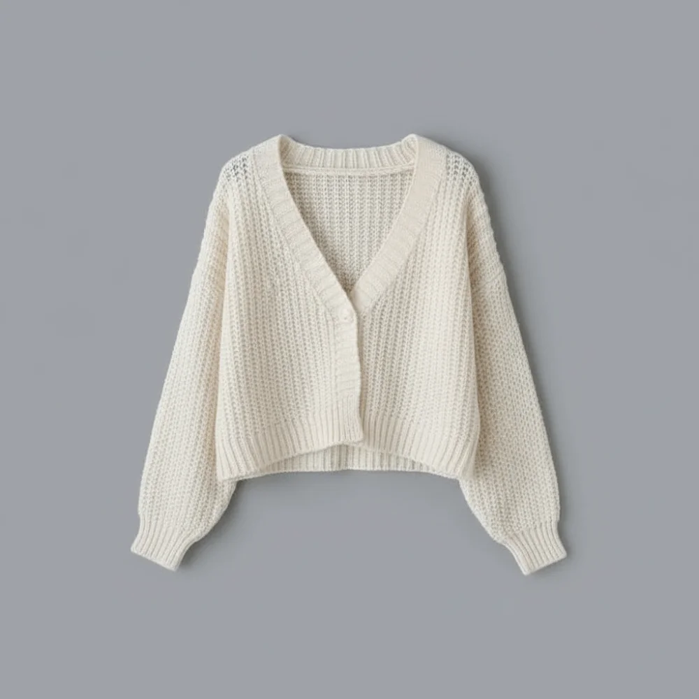 Elegant Long Sleeve Grid Crochet Sweater Autumn Spring Loose Sweet Knitwear Preppy Style Ladies Tops Cardigans Women Y2K Girl