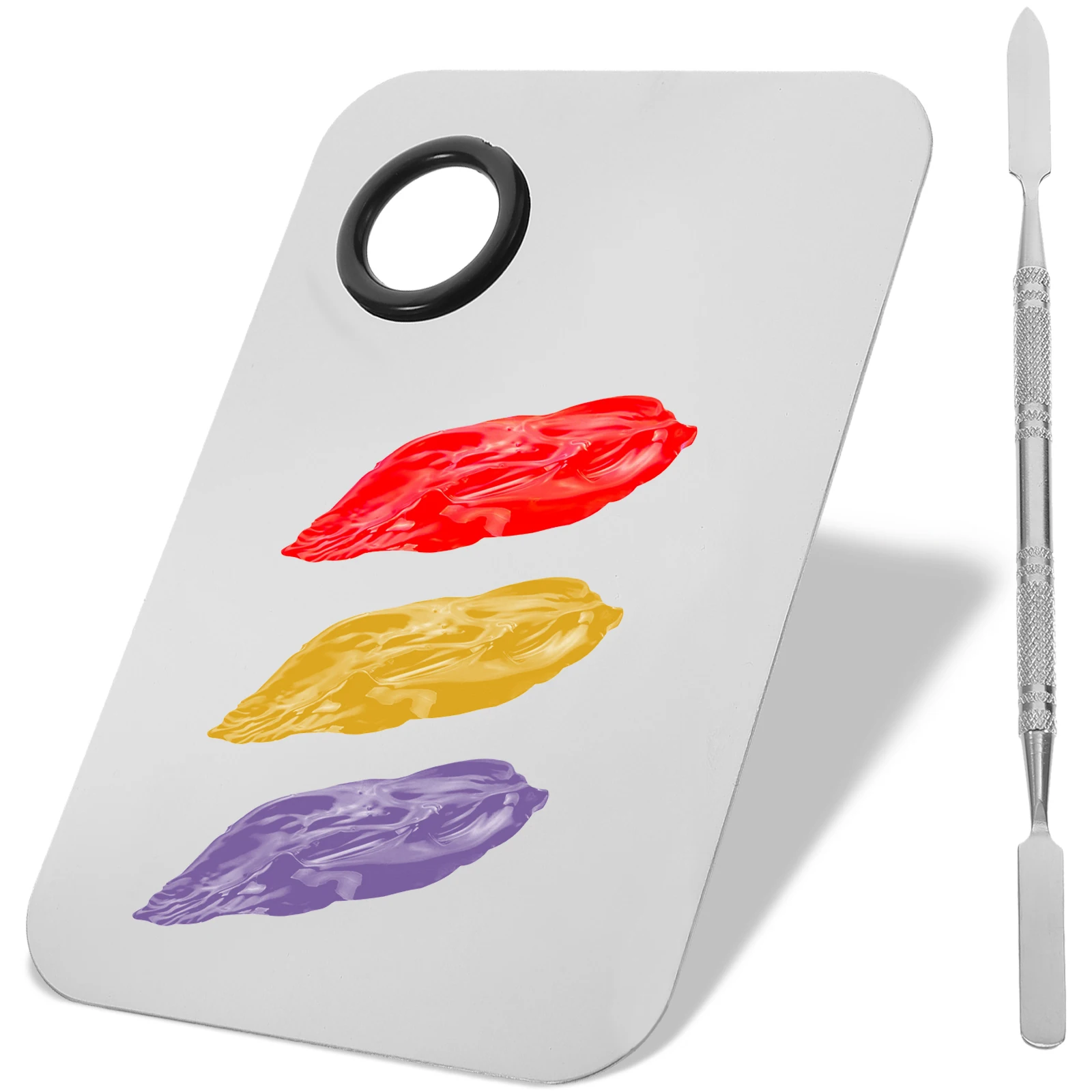 Conjunto de paleta de maquiagem 15x10cm, espátula de aço inoxidável, misturador, base, blush, sombra, cores, ferramenta de combinação personalizada