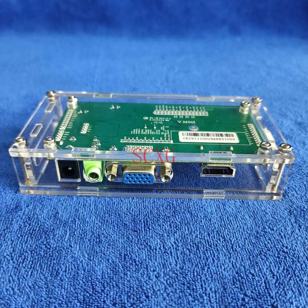 Ajuste nosso vga hdmi-compatível 58c/edp driver controlador de placa de circuito caixa de proteção de plástico preto escudo transparente acrílico