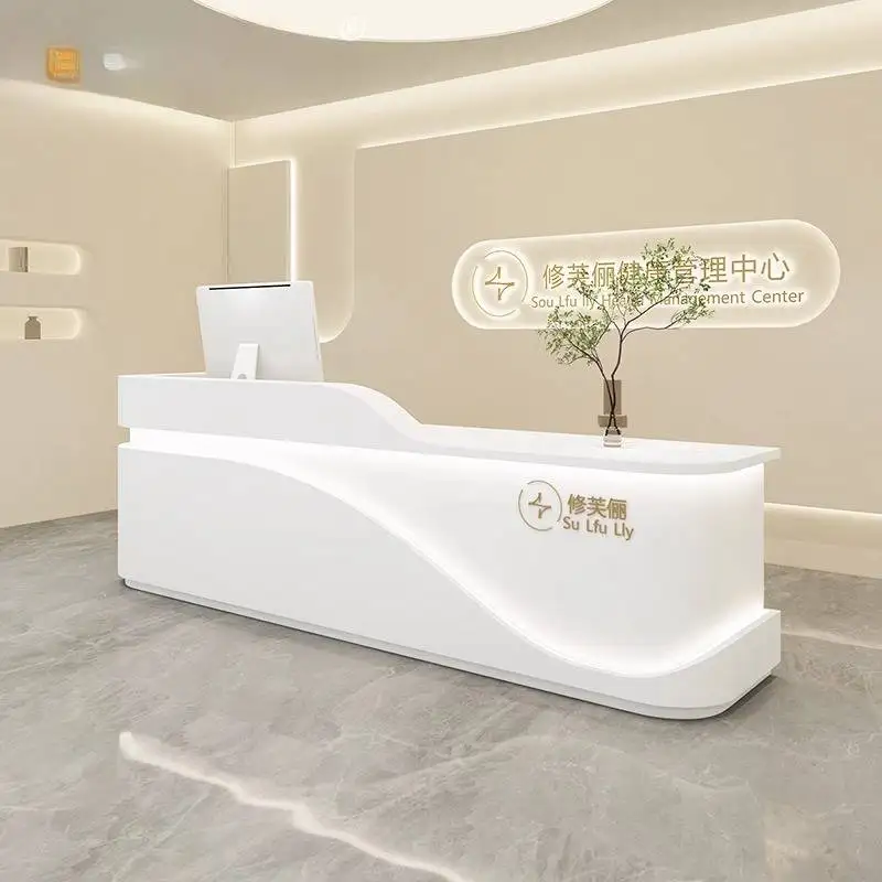European Salon Cashier Reception Desk Paint Front Clothing Store Dentistry Clinic Dentistry Mostrador Entrance Hall Furniture