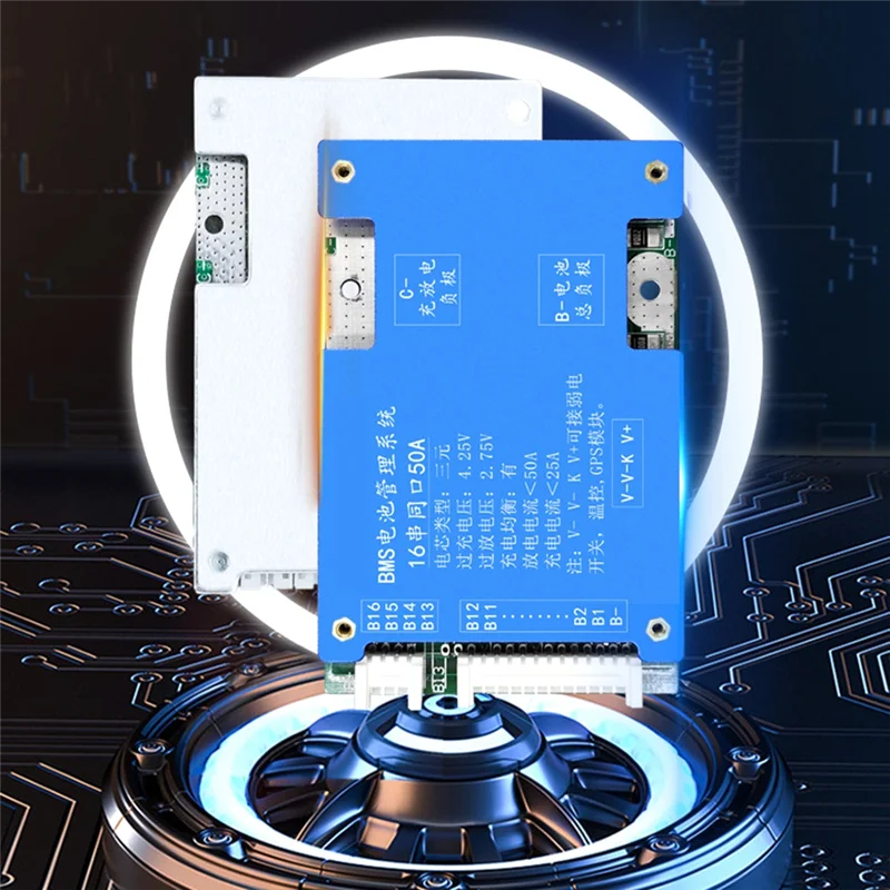 16S 50A Ternary Lithium Battery Protection Board 60V Charge and Discharge with Voltage Balance Bms Function for E-Bike