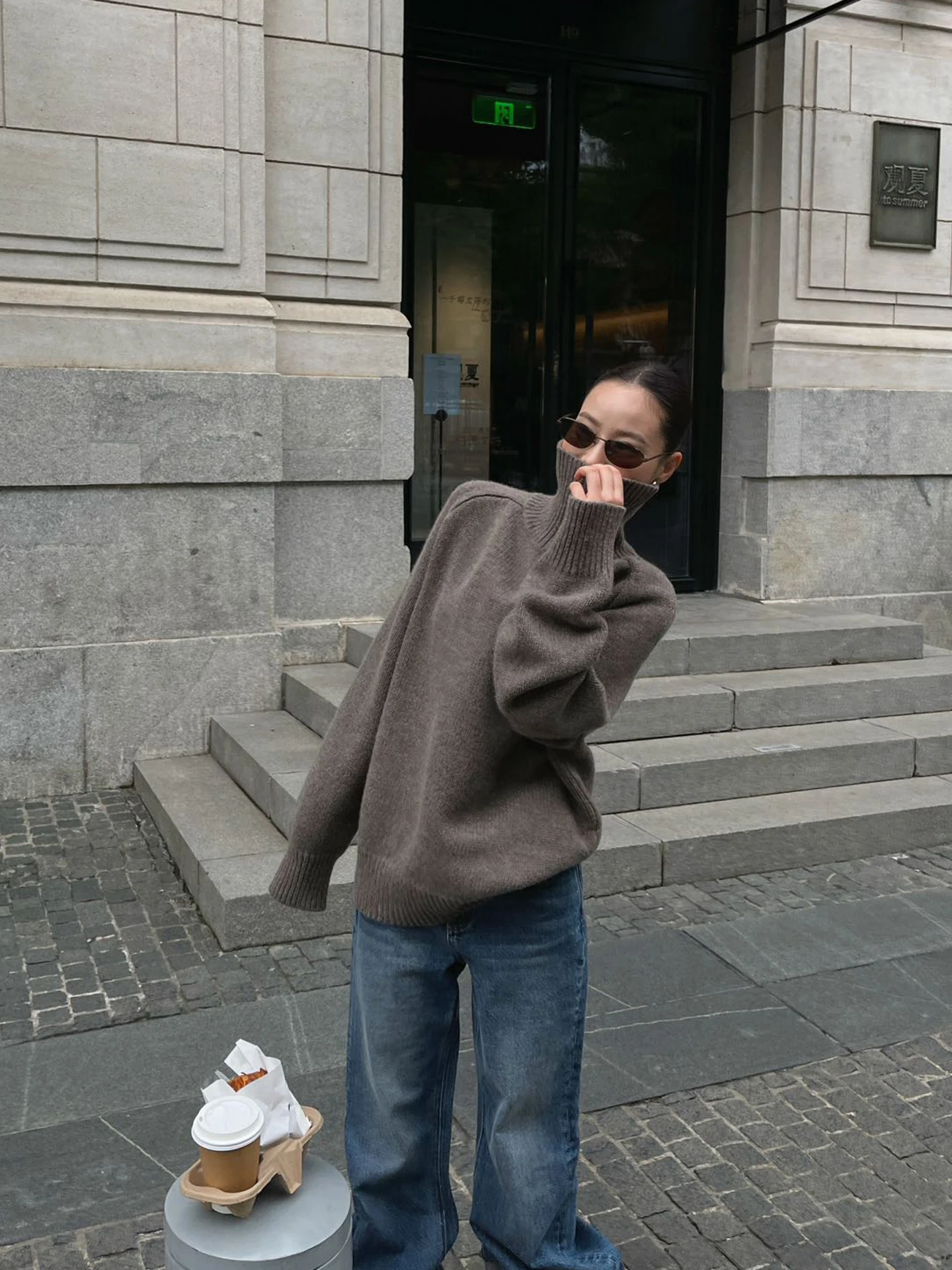 

PURIYH High Collar Thiened Woolen Sweater Women's Loose Fit Comfortable Lazy Sle Outerwear Winter New Arrival Knitted