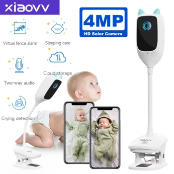 4MP 2K WiFi intérieur haute définition détection de pleurs bébé moniteur couleur vision nocturne caméra réseau rotative à 360 degrés