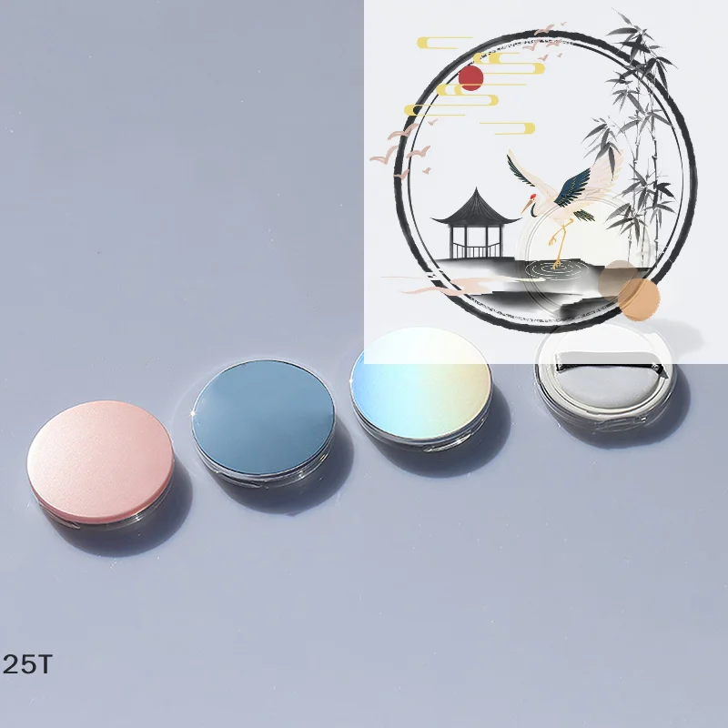 1 قطعة صندوق مسحوق بلاستيكي رفيع للغاية محمول وعاء فضفاض للسفر حاوية منخل للمكياج مع مرآة نفخة البودرة