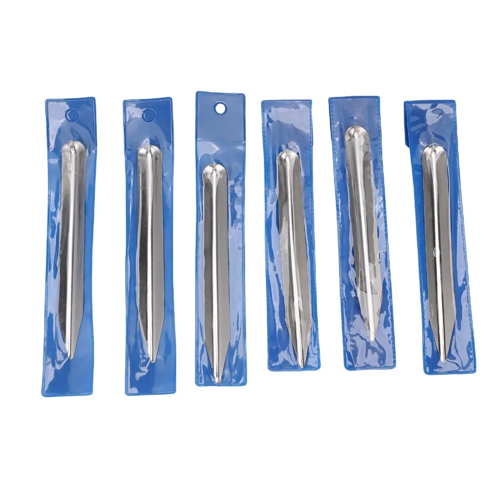 6Pcs Durable Rounded Pointed Ends Laboratory Spatula Set Curved Double Ended Spatula Laboratory Spoon Kitchen