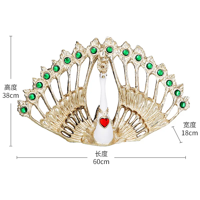 الطاووس الأوروبي شاشة مفتوحة زخرفة ديكور المنزل غرفة المعيشة تلفزيون خزانة نافذة الحرف اليدوية #4