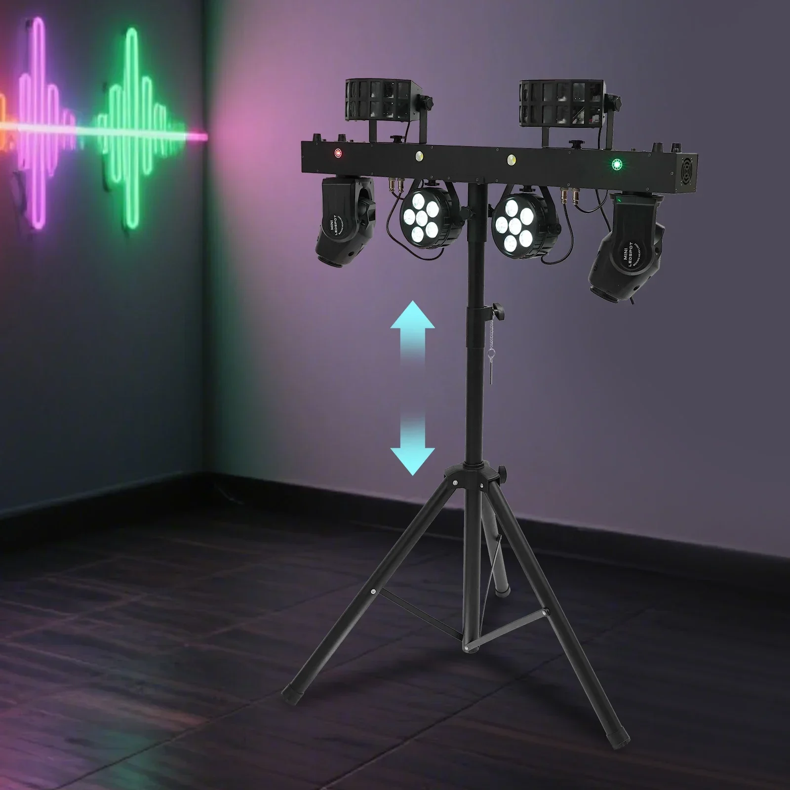 

НОВЫЙ Мобильный световой прибор, светодиодный светильник для танцпола, свет для диджейских вечеринок со штативом, для больших мероприятий, выступлений групп