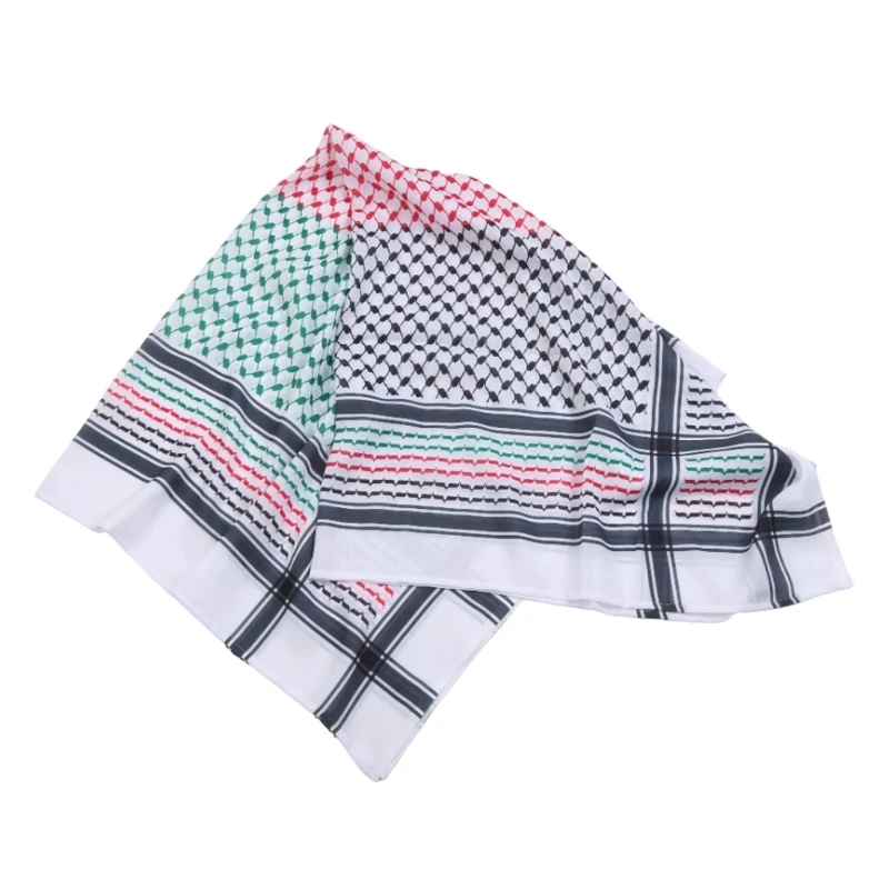 

New Palestine Man Scarf with Houndstooth Pattern Pray Turban for Men Windproof Scarf