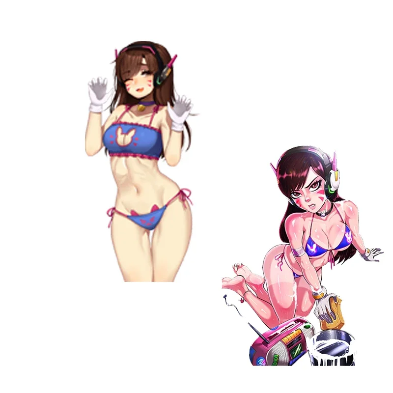 

FUYOOHI игровые наклейки сексуальная женщина девушка над часами D.Va наклейка на бампер окна JDM Стайлинг автомобиля авто украшения ПВХ автомобильные наклейки