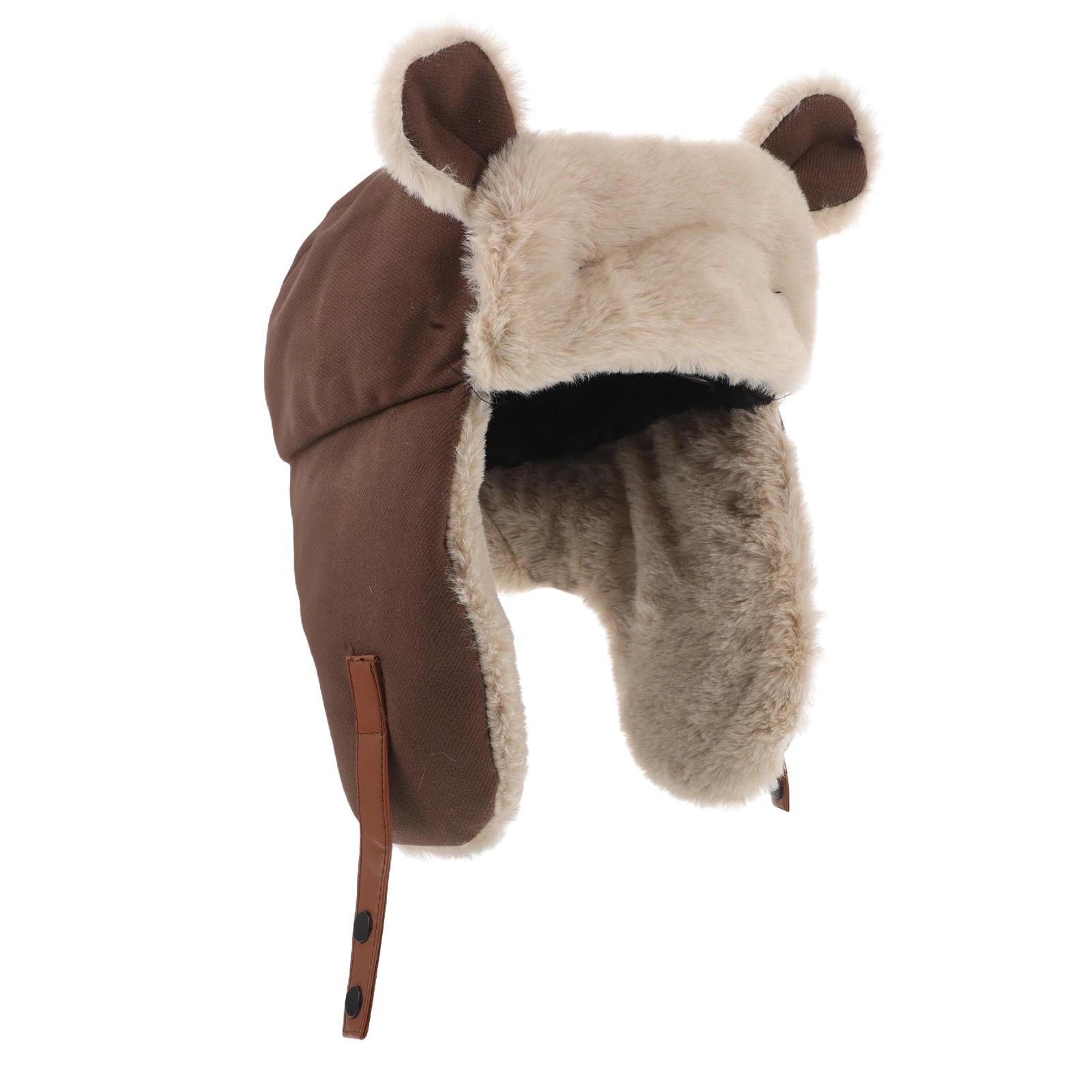 

Cute Bear Earflap Hat Thickened Warm Winter Outdoor Ski Hats Unisex Ear Protection Cold Weather Accessory