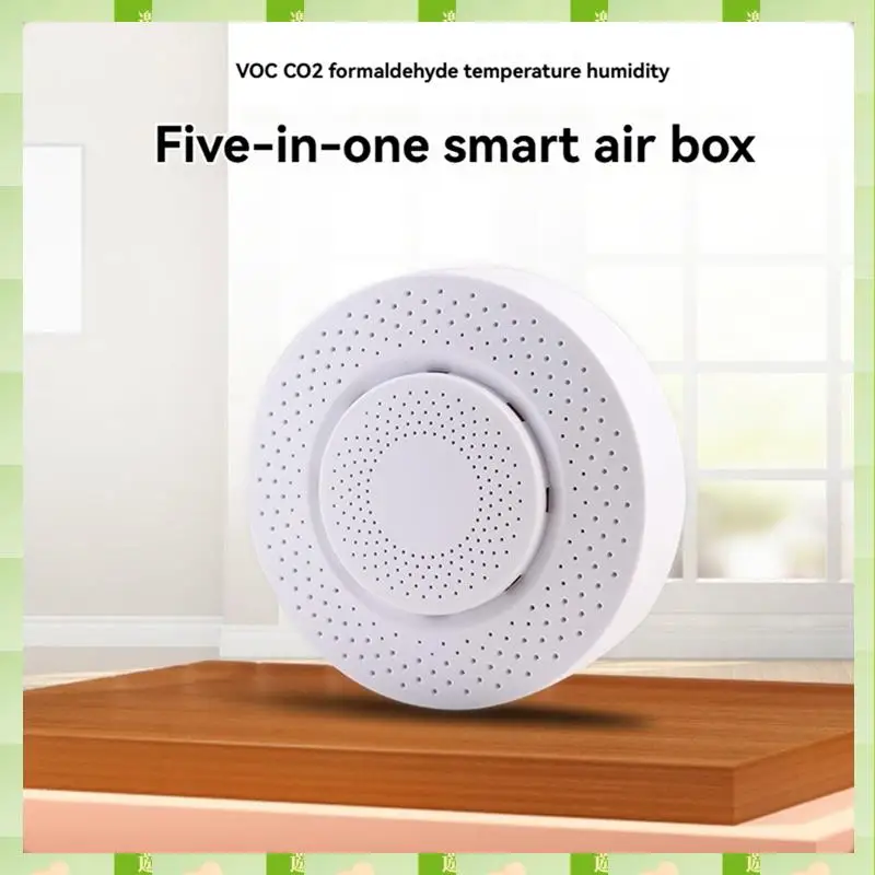 2025 Tuya WIFI مراقبة جودة الهواء 5 في 1 الفورمالديهايد VOC CO2 مستشعر كاشف درجة الحرارة والرطوبة يدعم جهاز التحكم عن بعد، Tuya #2