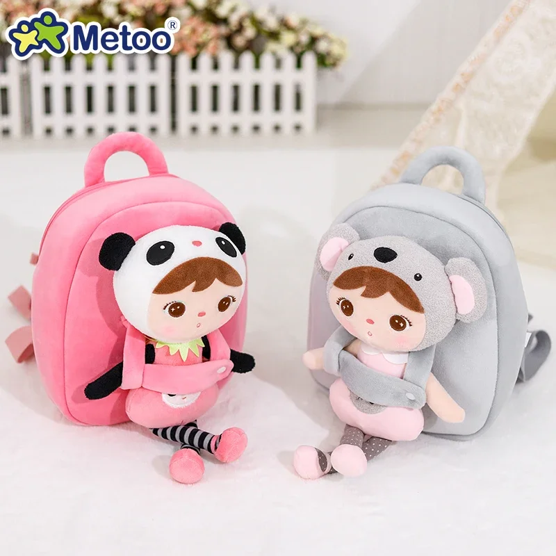 Original Metoo Angela Backpack Cute Pink Panda  Stuffed  Plush Toy Bag Children's Backpack Metoo Cute Animals Doll Bag Kids Gift