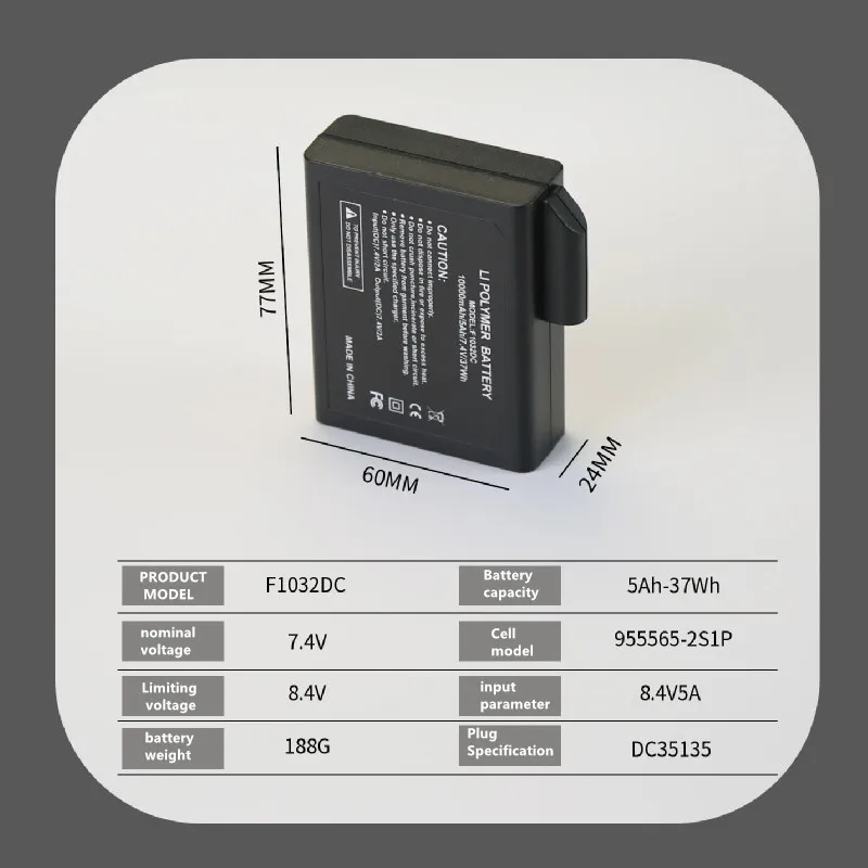 100 % sicheres und langlebiges 7450PS 7,4 V 5000 mAh Hochleistungs-Heizkissen, Heizdecke, Heizanzugbatterie