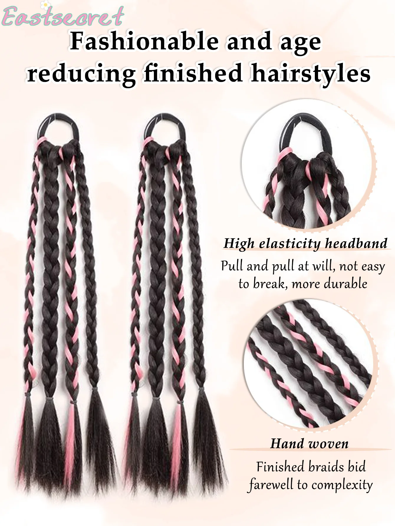 Synthesis Horsetail Extension Girls Rubber Bands Hair Extensions Colorful rope dyeing Accessories Synthetic Faux Braid Wigs