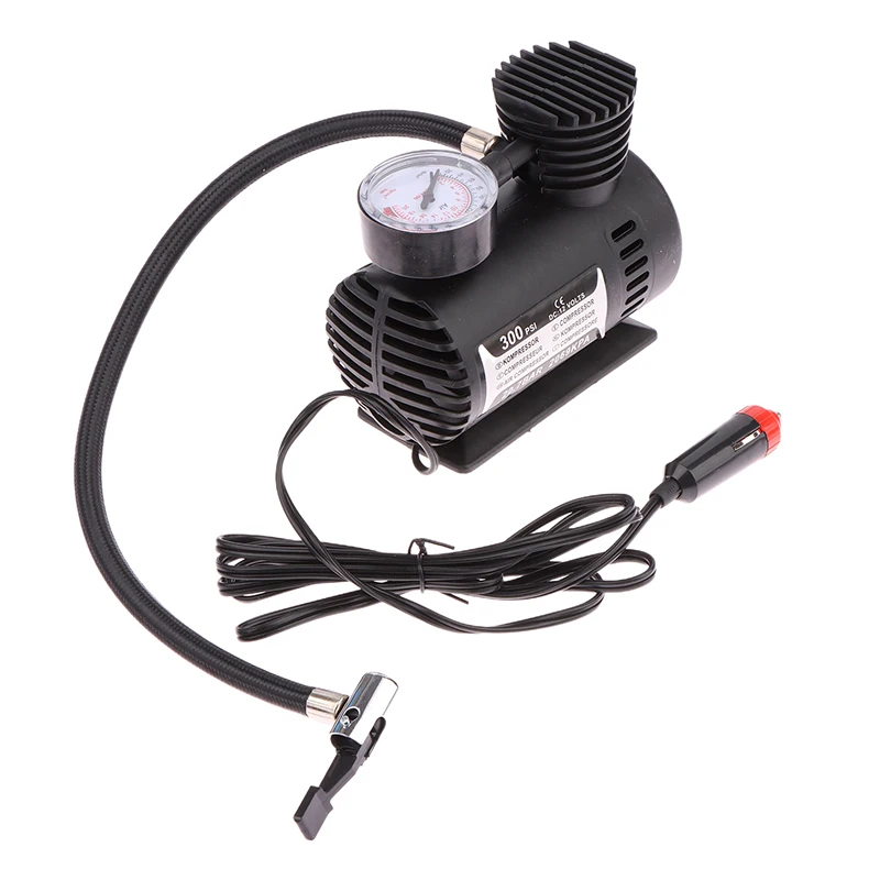 Portable 12V 300psi Mini Air Compressor Pump Tire Tyre Inflator 15LPM Quickly Inflate Car Tyre Inflator Auto Pump Set