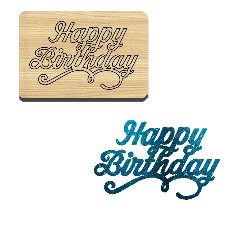 

Z18 English Letter Happy Birthday Wooden Cutting Die, Applicable To Most Machines