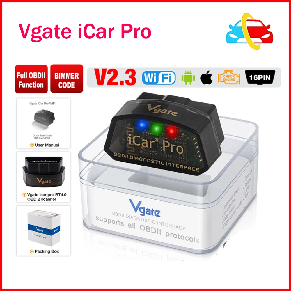 

Vgate iCar Pro ELM327 WIFI OBD2 Scanner Bluetooth-Compatible 4.0 For Android/IOS Car Auto Diagnostic Tool PK ICAR2 ELM 327 V1.5