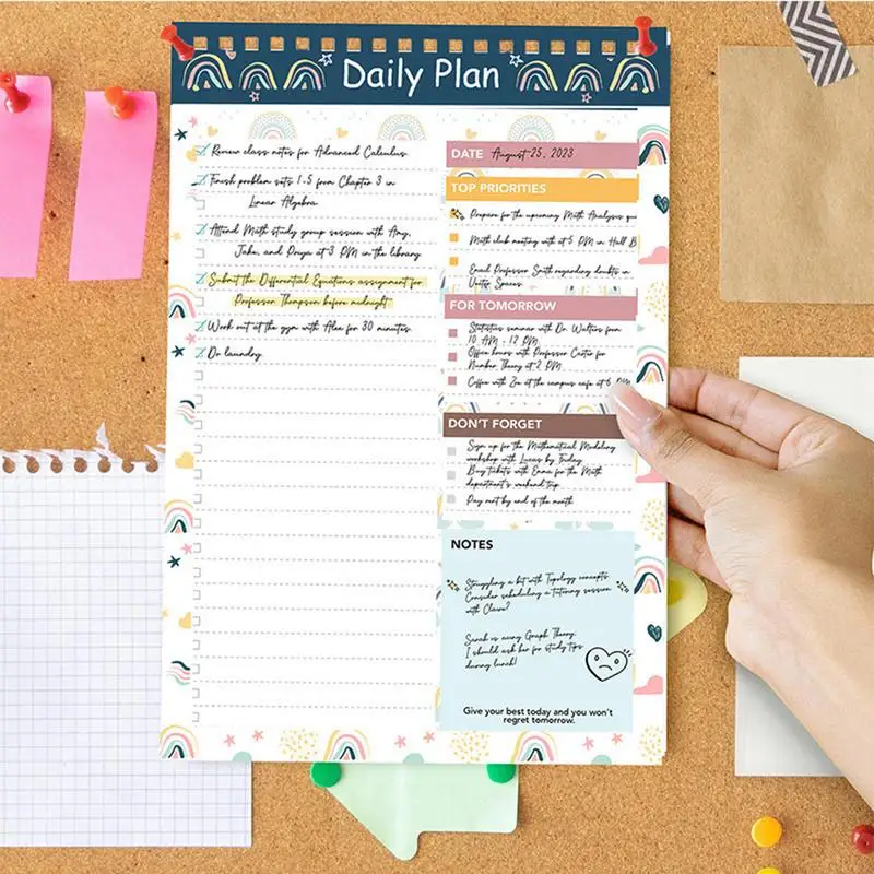 Lista delle cose da fare Blocco note Abitudine Tracker Planner accademico Notebook Organizzatore quotidiano per studenti Blocco note giornaliero a spirale per lavoro