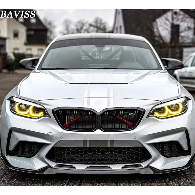 Lemon Yellow Angel Eyes For BMW M2 2 series DRL LED Headlight F22 F23 F87 LCI 2018-2021 Year Daytime Light 7494851 63117494852