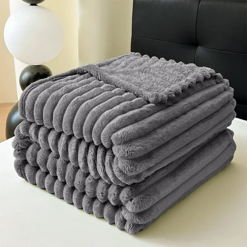 

1pc Solid Color Flannel Blanket Soft Warm Throw Blankets for Couch Sofa Office Bed Camping Travel Multi-purpose Gift Blanket