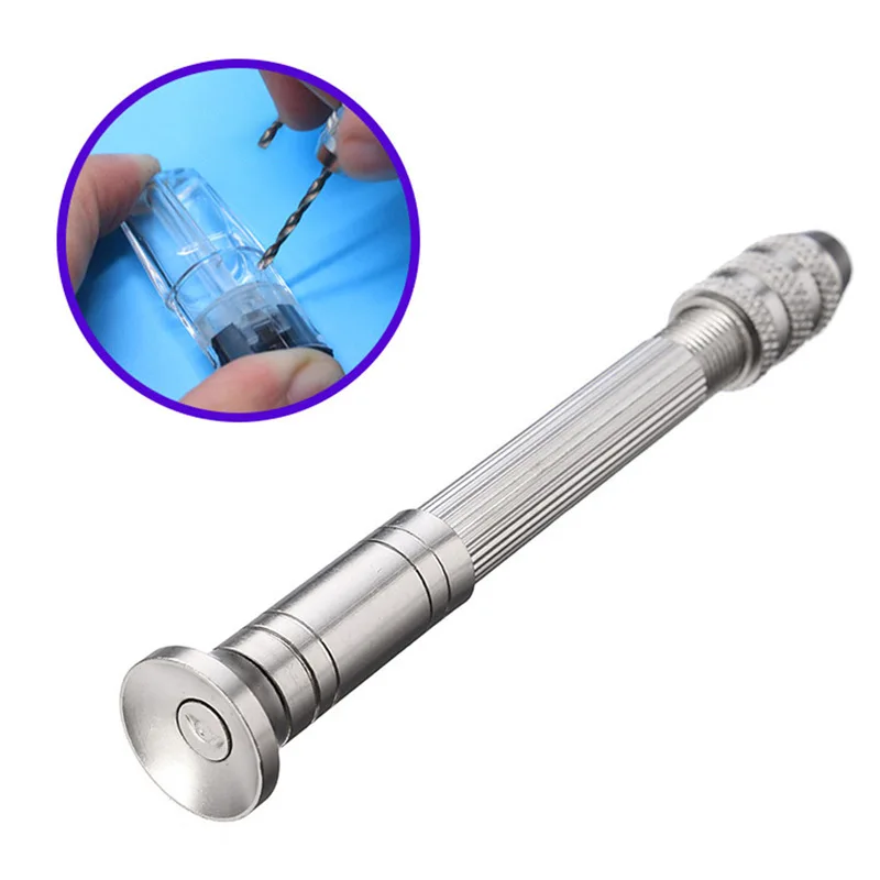 Mini taladro Manual de 0,8-3,0mm, herramienta rotativa para carpintería, broca helicoidal Manual, tornillo de banco para reparación de relojes, pasador de relojero