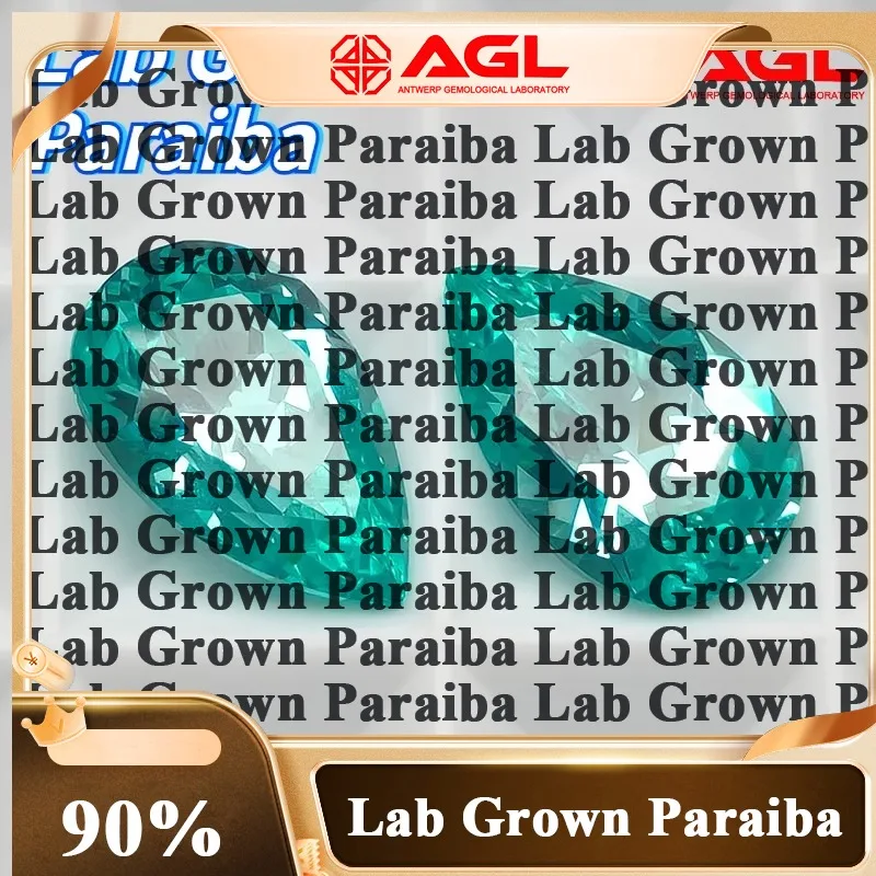 

Par-Lab Grown Paraiba Pear Cut Neon Blue Color for DIY Advanced Jewelry Making Inlay Ring Necklace Selectable AGL Certificate