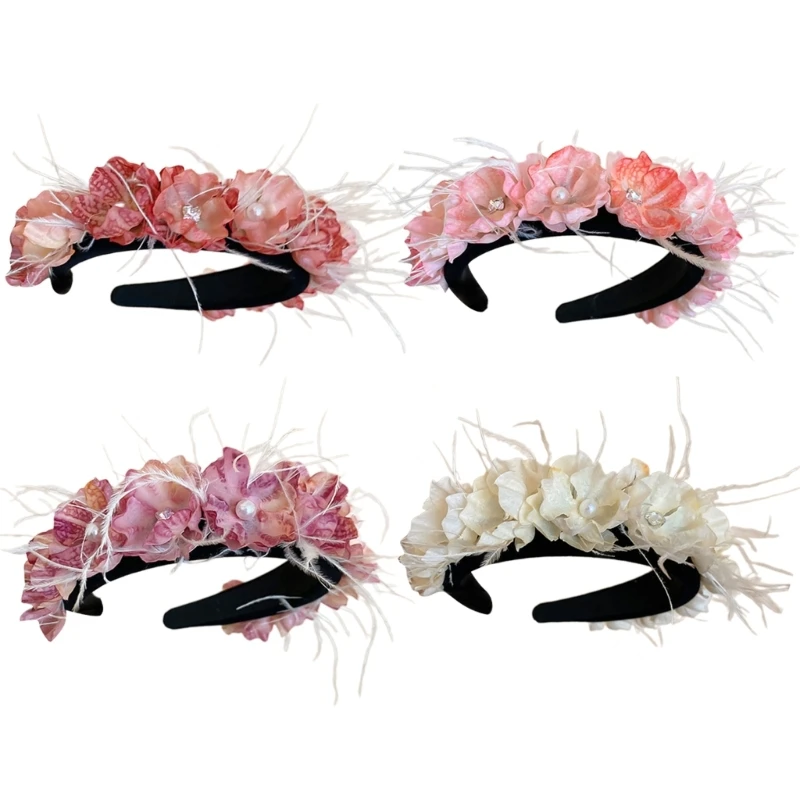 Delicate Hairband Flower Headband Casual Headpieces Party Hair Accessories for Various Hairstyles and Occasion