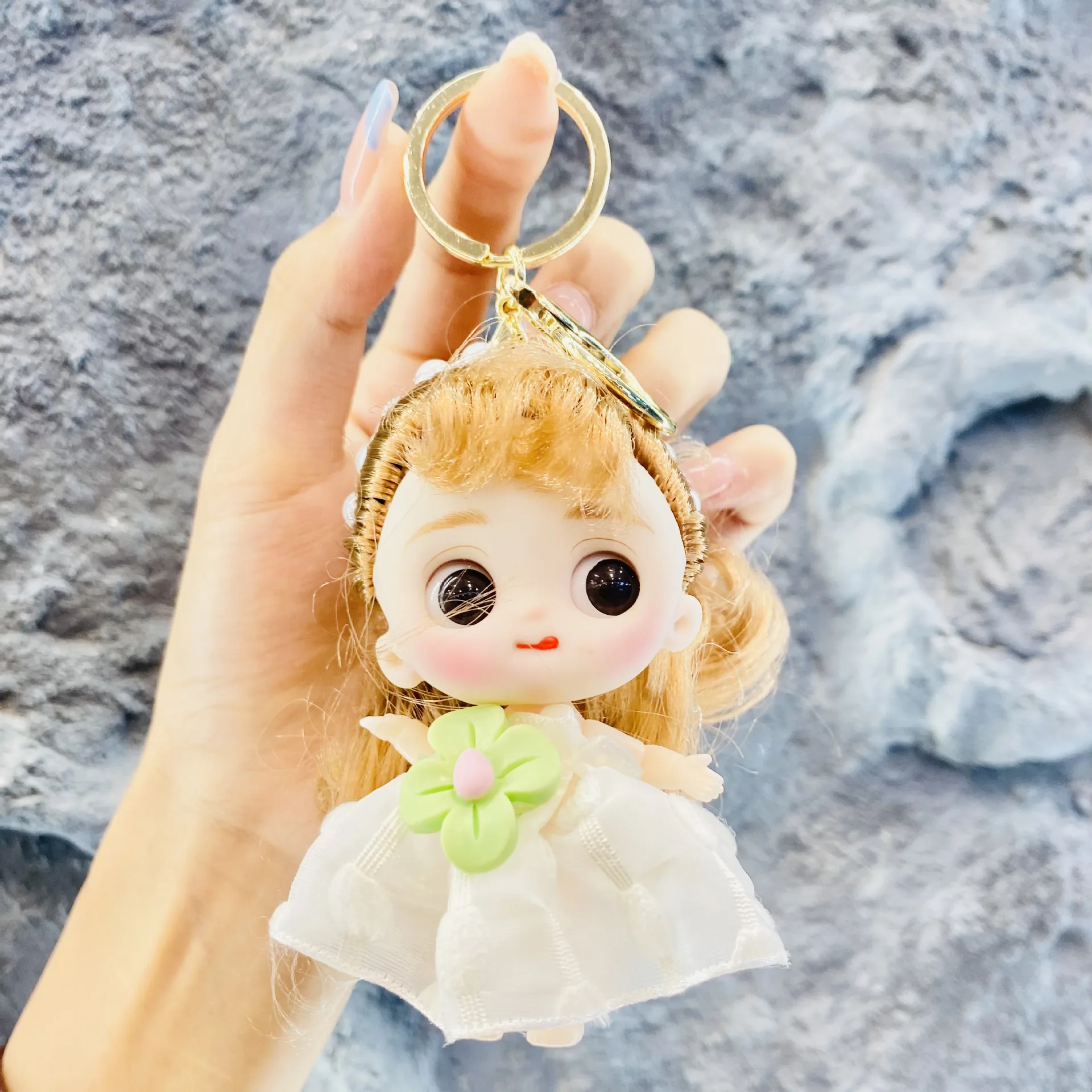 Girl Princess Doll Toy Keychain Pendant Cute Flower Doll Accessories Bag Decoration Head Hands And Feet Movable Play House Toys