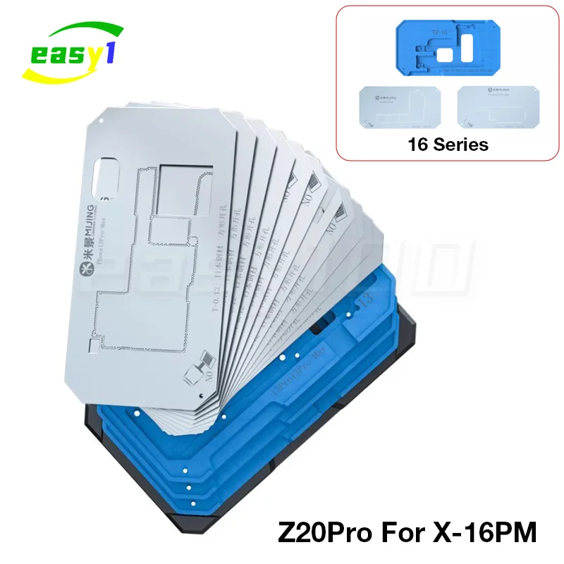 

Mijing Z20 Pro 22IN1 средняя рамка BGA реболлинговая трафаретная платформа для IPhone X-15 ProMax Набор для ремонта материнской платы