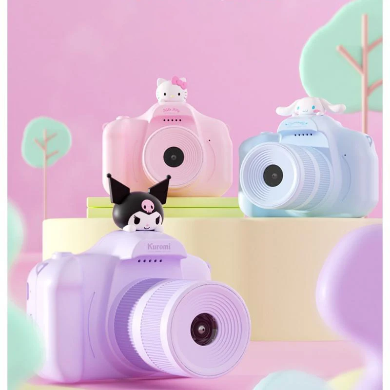 Sanrios Kawaii Hello Kittys Cinnamoroll Kuromi Cute Slr Digital Camera for Children Hd Cartoon Minnie Toy Gift Can Take Pictures