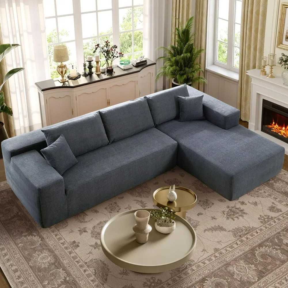 

Living Room Sofa,L-Shape Upholstered Sofa Couch,Modern Minimalist Couches for Living Room,Combination Deep Seat Corner Couch