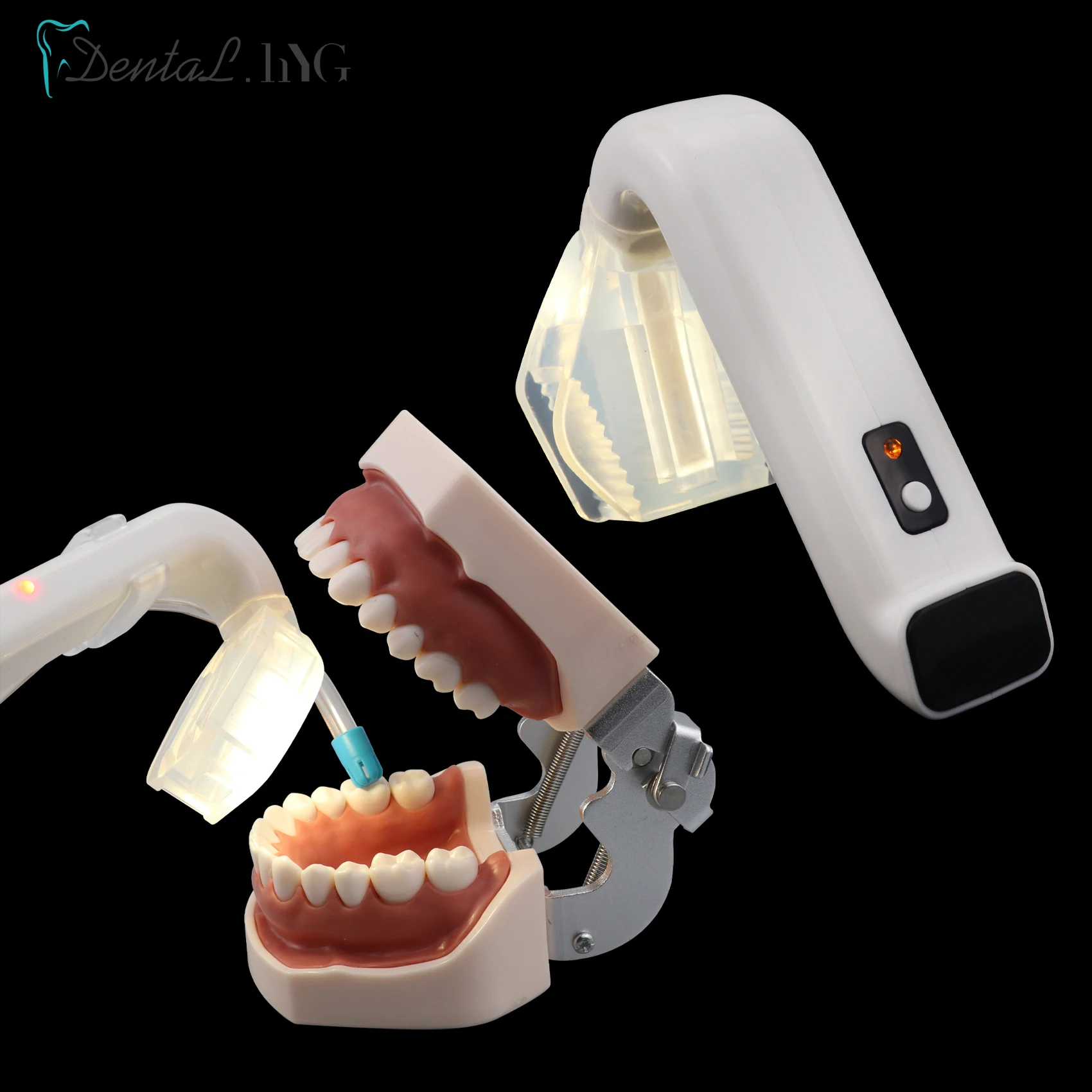 Dental Wireless Intraoral Light with Suction Bite Block Hygiene Endoscope Illuminator Mouth Cheek Retractor Opener