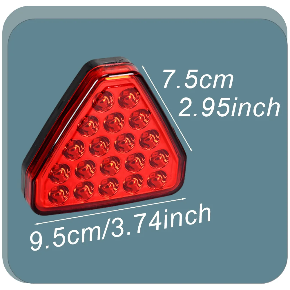 12V F1 Style Universal Led Brake Stop Light Triangle 19 LED Rear Tail Light Reverse Safety Strobe Lamp for Car Auto Motorcycle