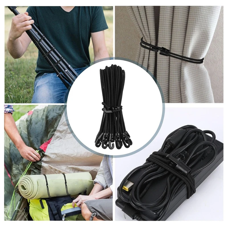 Top Sale Bungee Cord With Hooks, Pack Of 20 Expander With Hooks, 25 Cm, Multifunctional Tensioner,For Tents, Nets, Camping