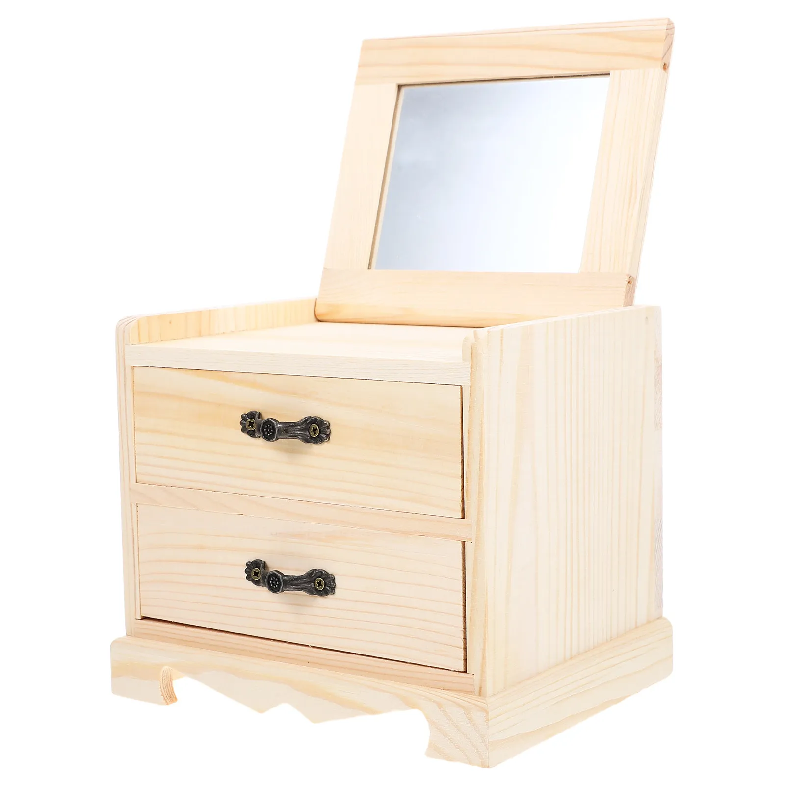 

Wooden Jewelry Box Organizer Premium Eco-Friendly Wood Smooth Surface Storage Container For Rings Necklaces Handmade Decorative