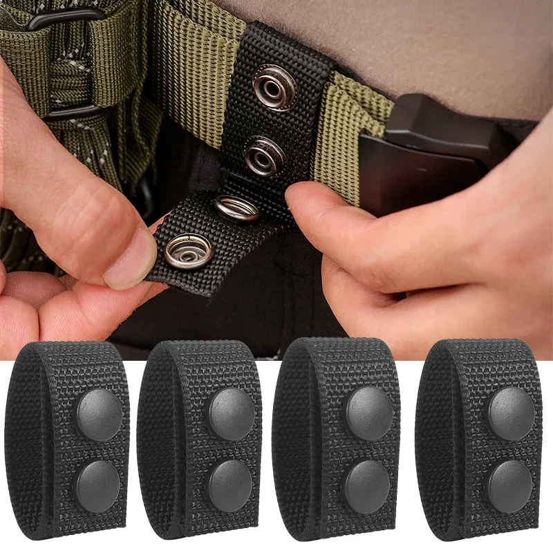 Tactical Belt Accessories Thickened Nylon Double Buckle Holder Outdoor Hunting Portable Belt Keeper for Key Flashlight