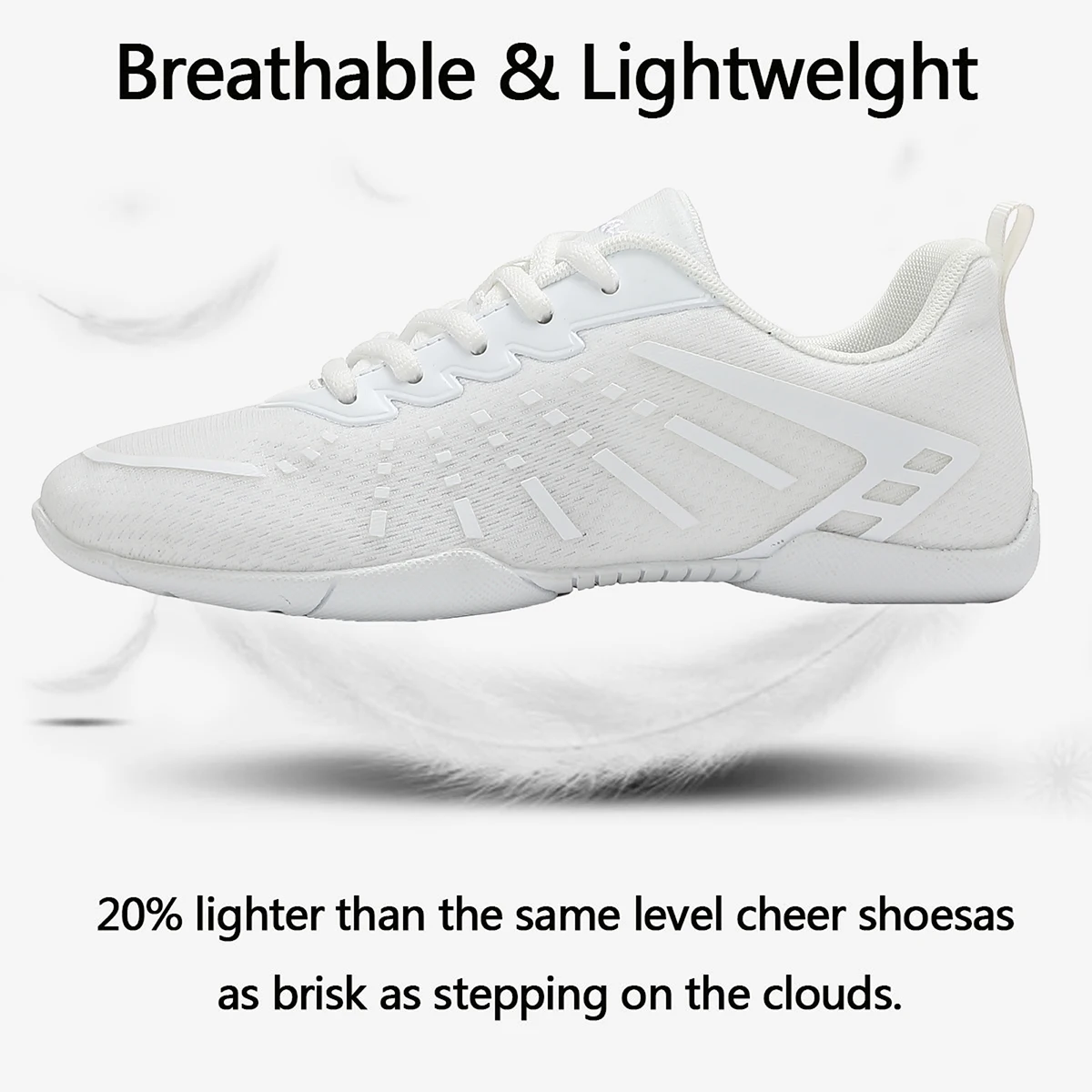 Leichte schwarze Cheerleader-Schuhe für Damen und Mädchen, bequeme und stützende Cheerleading-Schuhe für Training und Sport 2411 – Detail 10