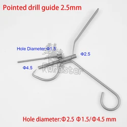 Pointed C-type Guide Drill Pointed Drill Guide Drill Pet Surgical Pet Animal Veterinary Drill Sleeve Orthopedic Instruments 1pcs