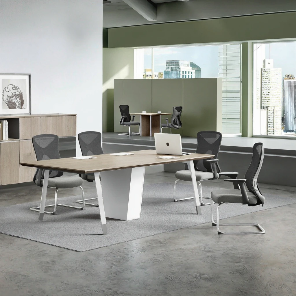 Op maat gemaakte moderne metalen rechthoekige conferentiebureaustoelenset voor hotels, ziekenhuizen, woonkamers en kleine vergaderingen