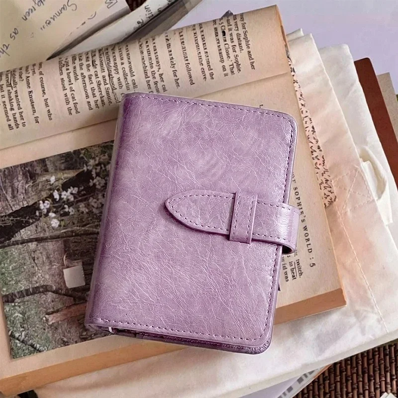 M5 5Hole Retro Loose leaf Hand Instagram Portable Small Wallet Clip With 40 Sheets Inner Page Notebook Leather  Notebook