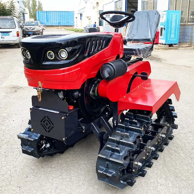 Small crawler tractor 50HP Ride on cultivators mini tiller tractor Mini Tractor For Farming 35 hp riding track rotary tiller