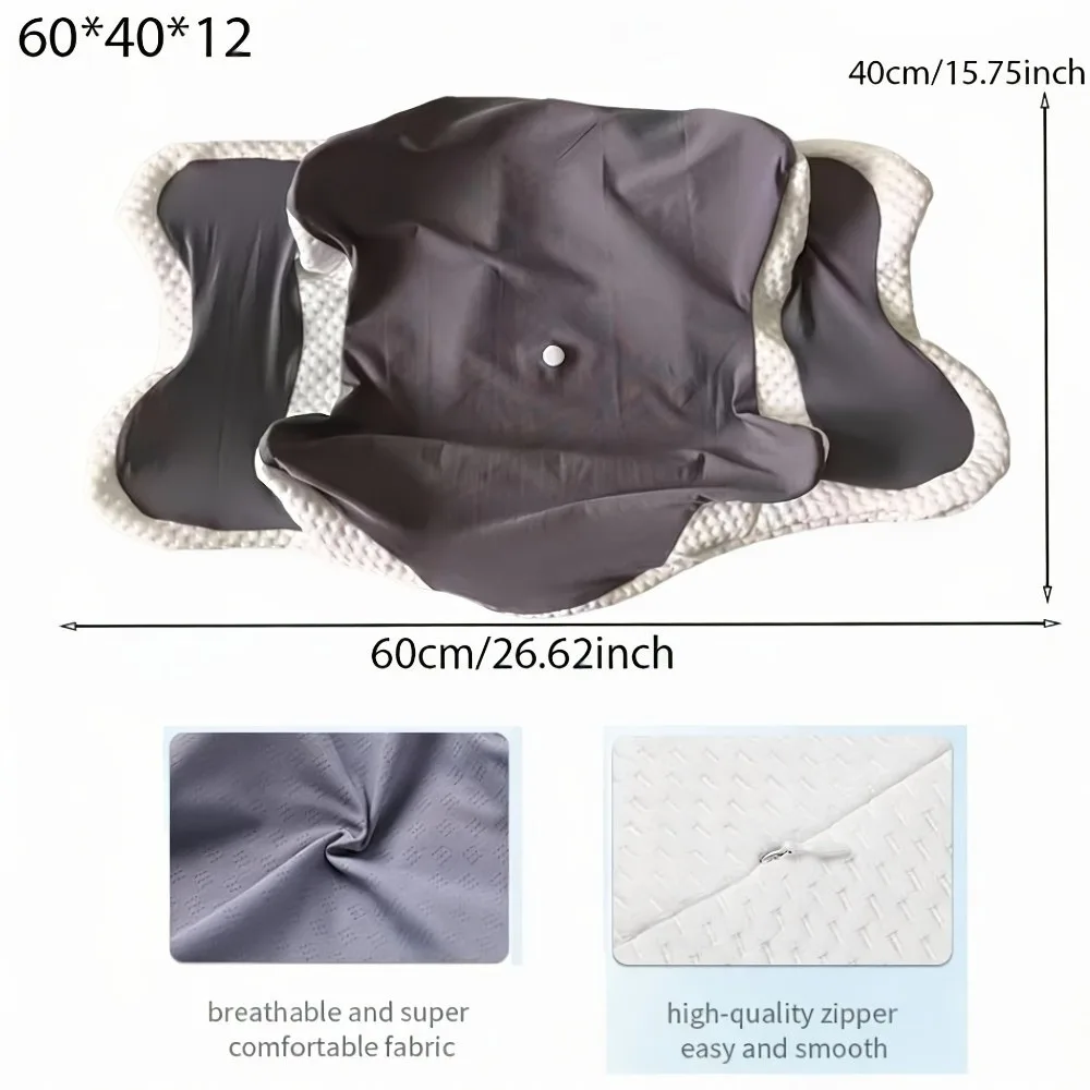 Cooling Fabric Cervical Pillowcase Breathable Soft Touch Memory Foam Pillowcase Moisture Wicking Pillow Cover Bedroom Sleep